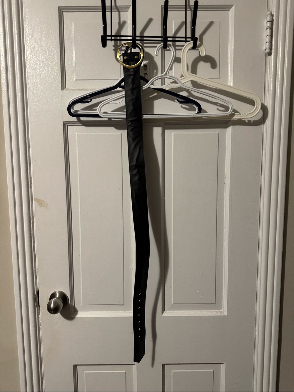 Black Faux Leather Belt with Gold Circle Buckle